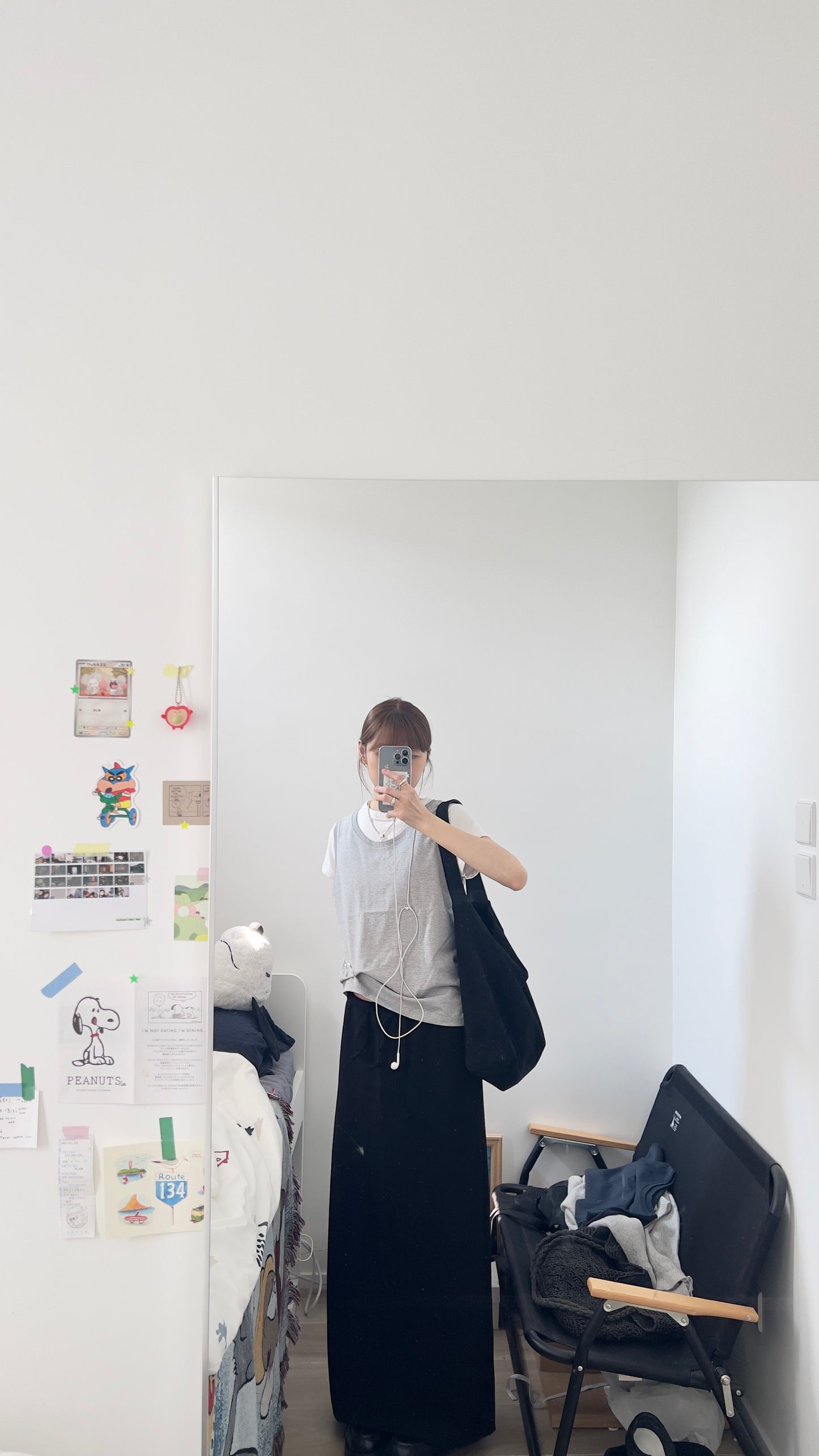 ari cotton long skirt in black (pre-order)