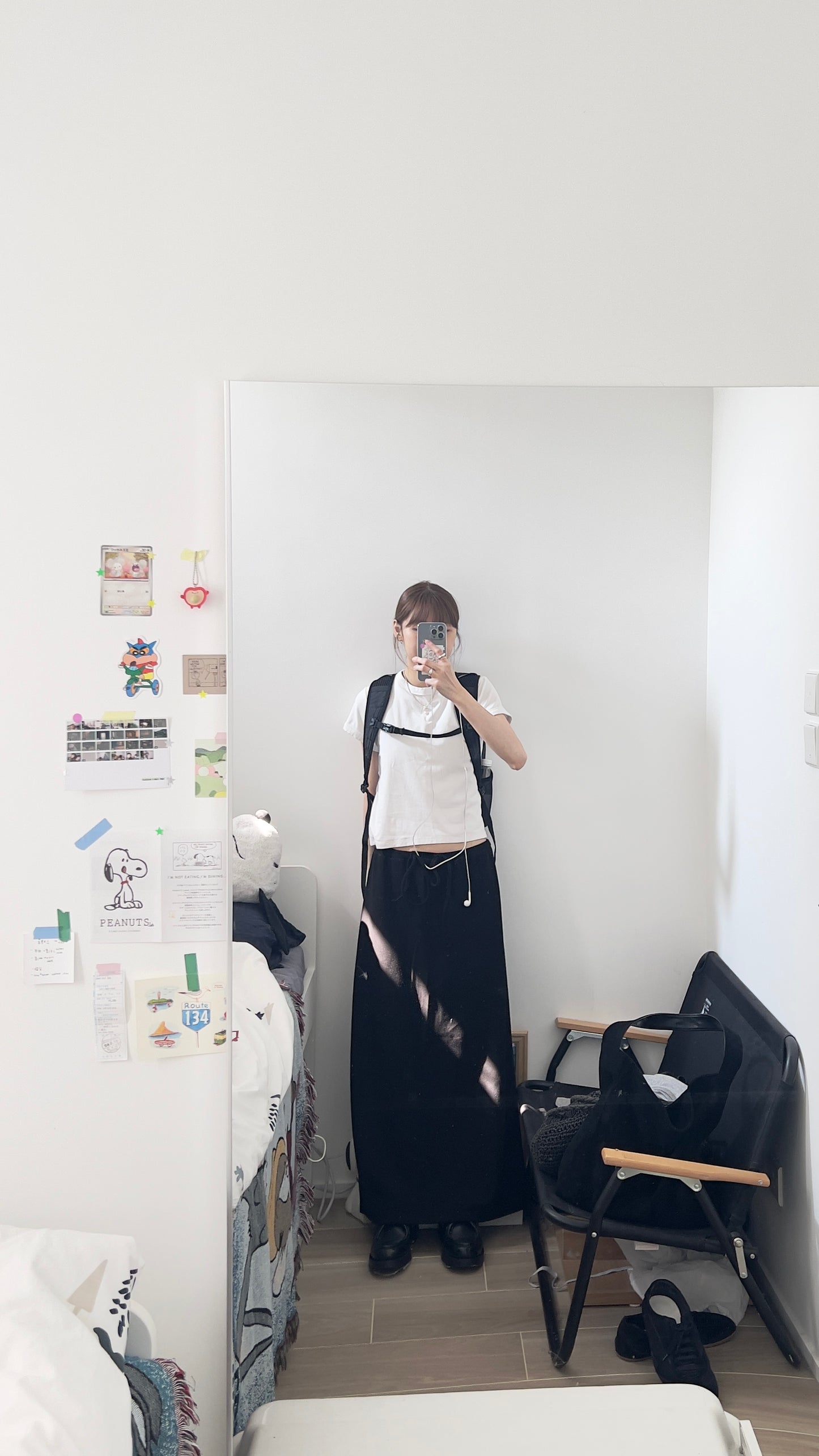 ari cotton long skirt in black (pre-order)