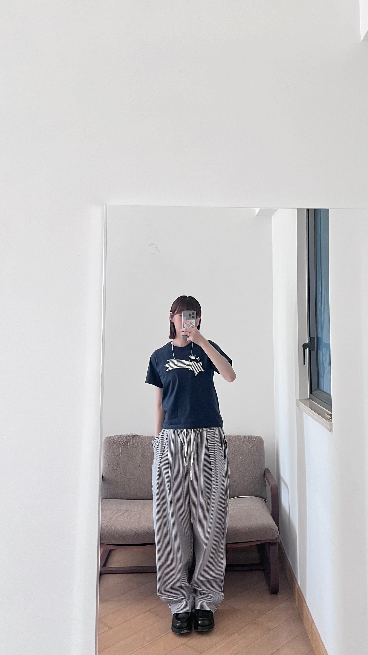 cool striped pants in black