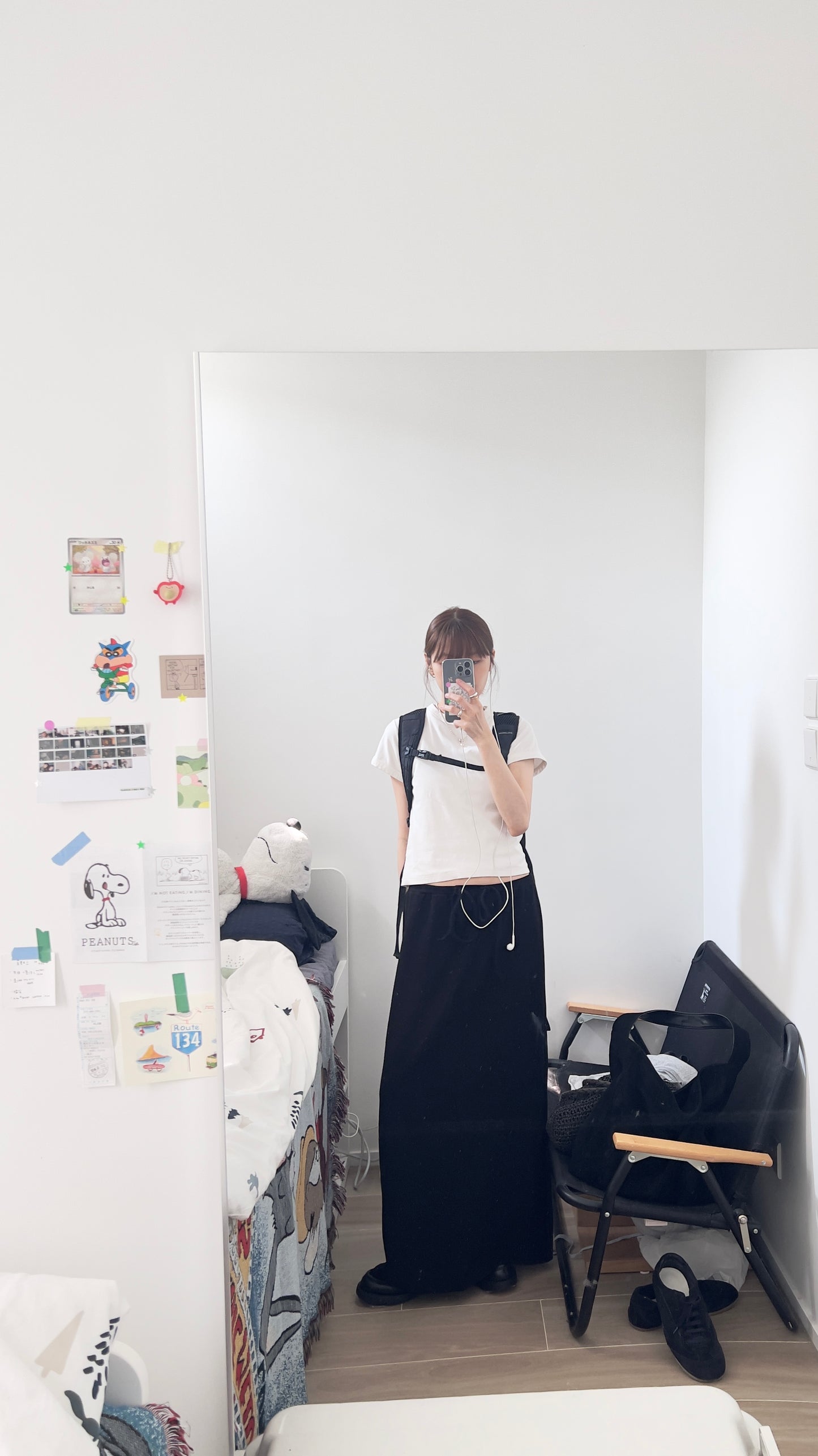 ari cotton long skirt in black (pre-order)