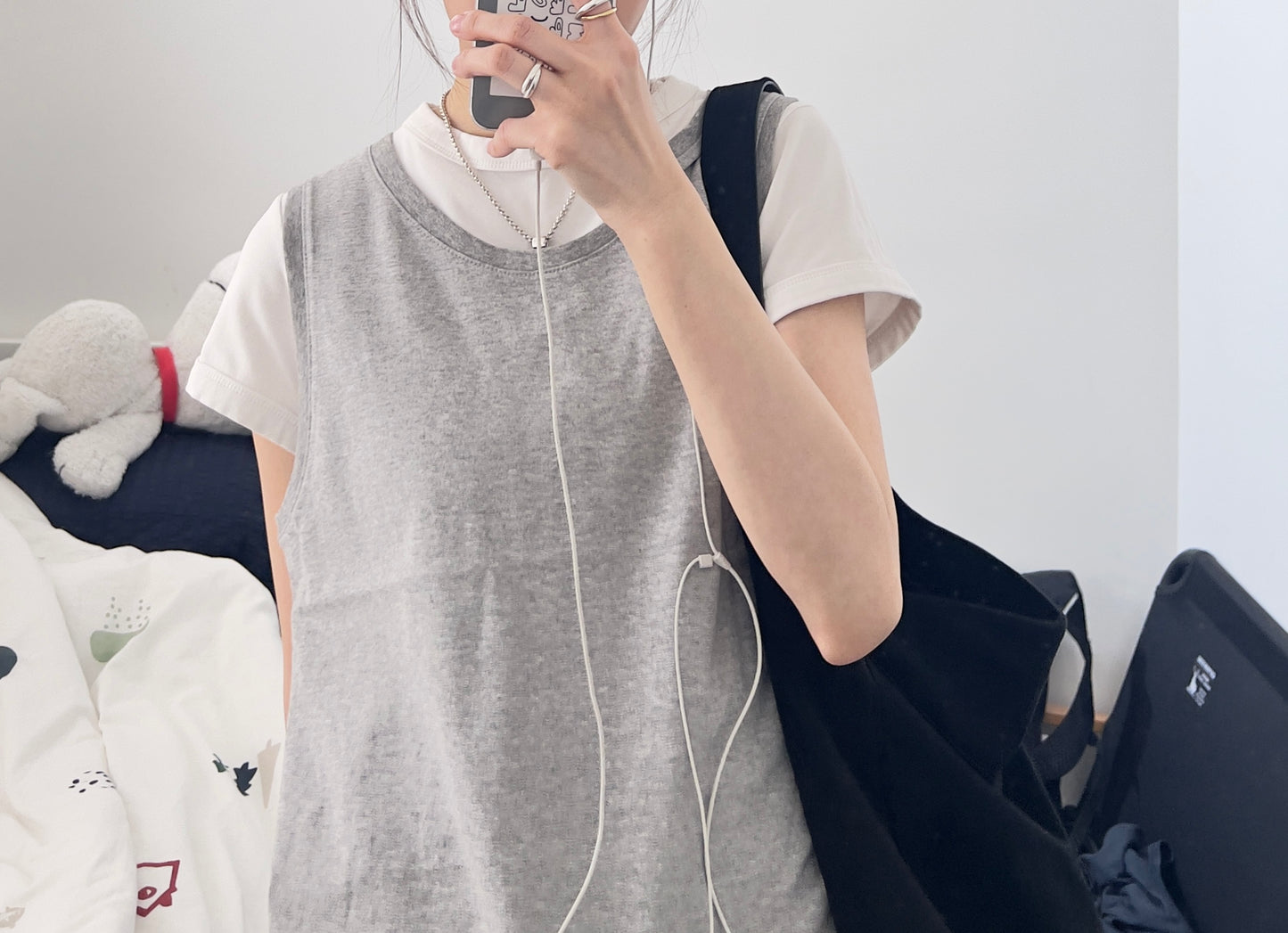 anya layer tank top in grey (pre-order)