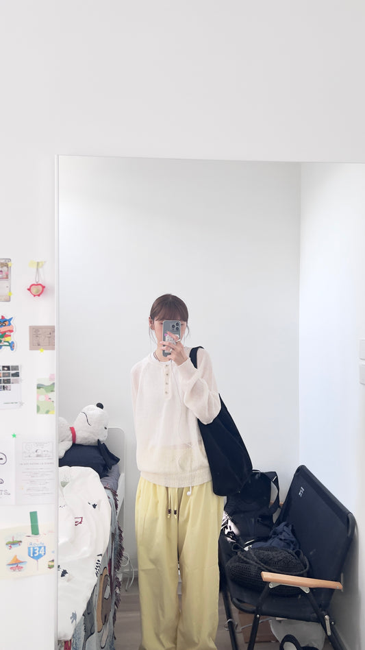nico sheer knit sweater in ivory (pre-order)