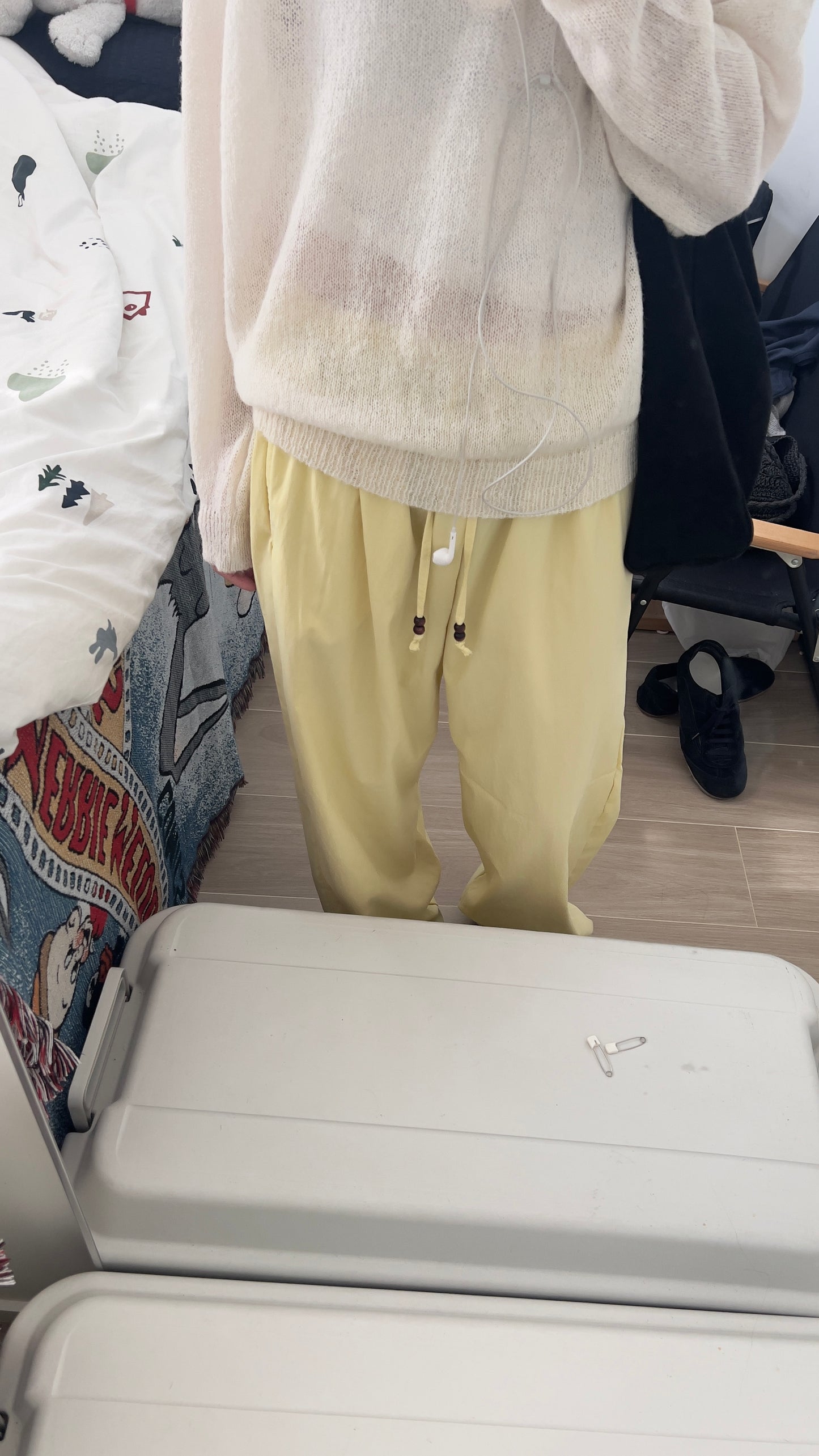 nico sheer knit sweater in ivory