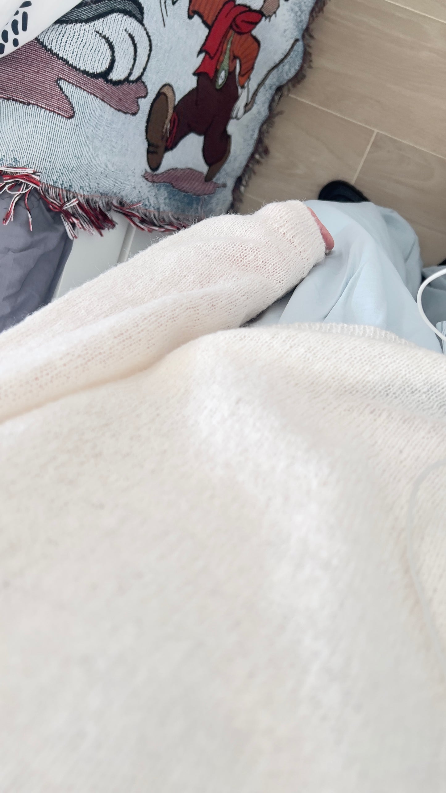 nico sheer knit sweater in ivory