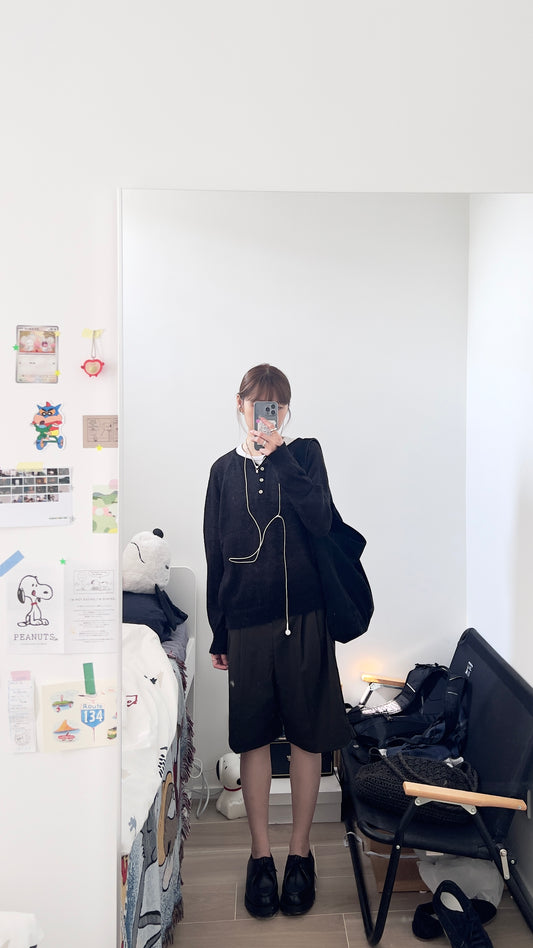 nico sheer knit sweater in black (pre-order)