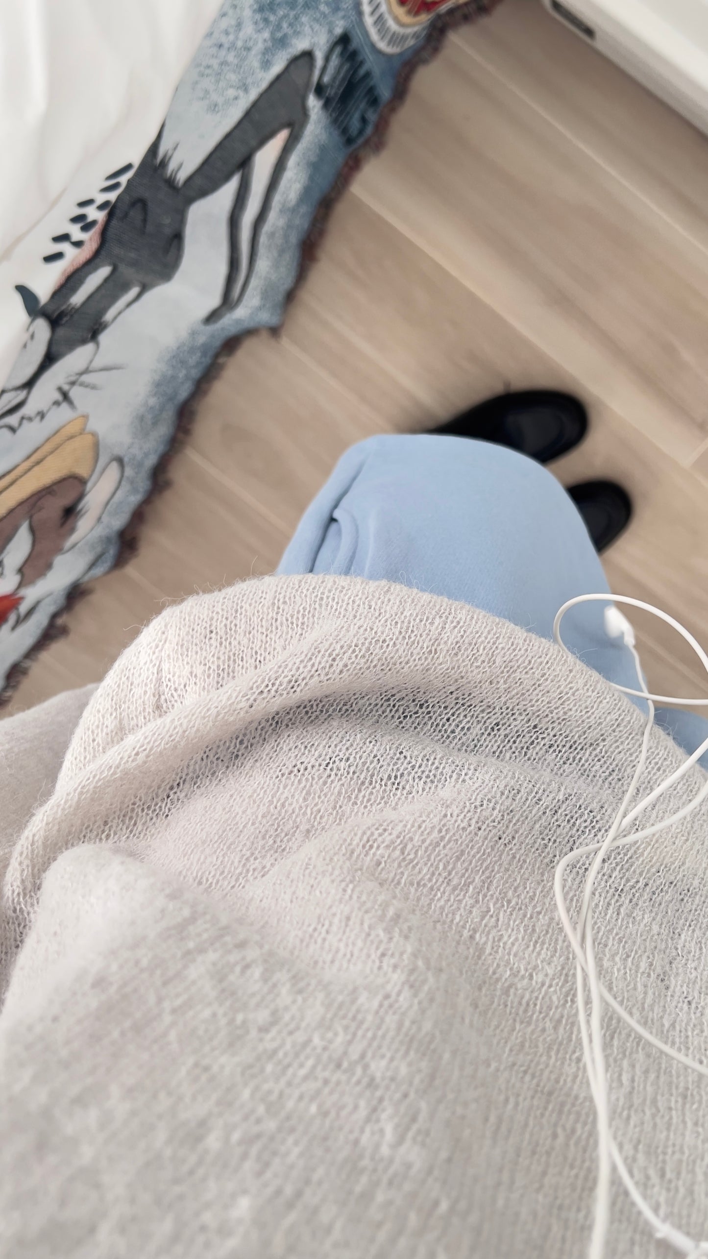 nico sheer knit sweater in grey (pre-order)