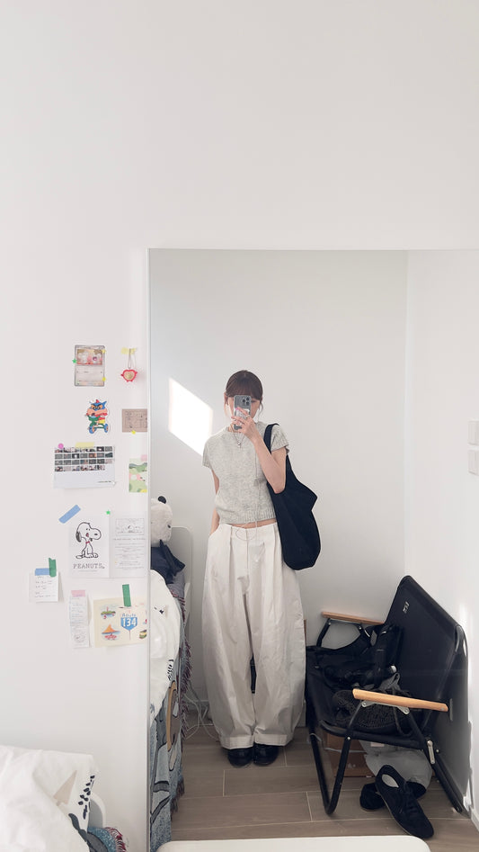 The lyra knit top in light grey (pre-order)