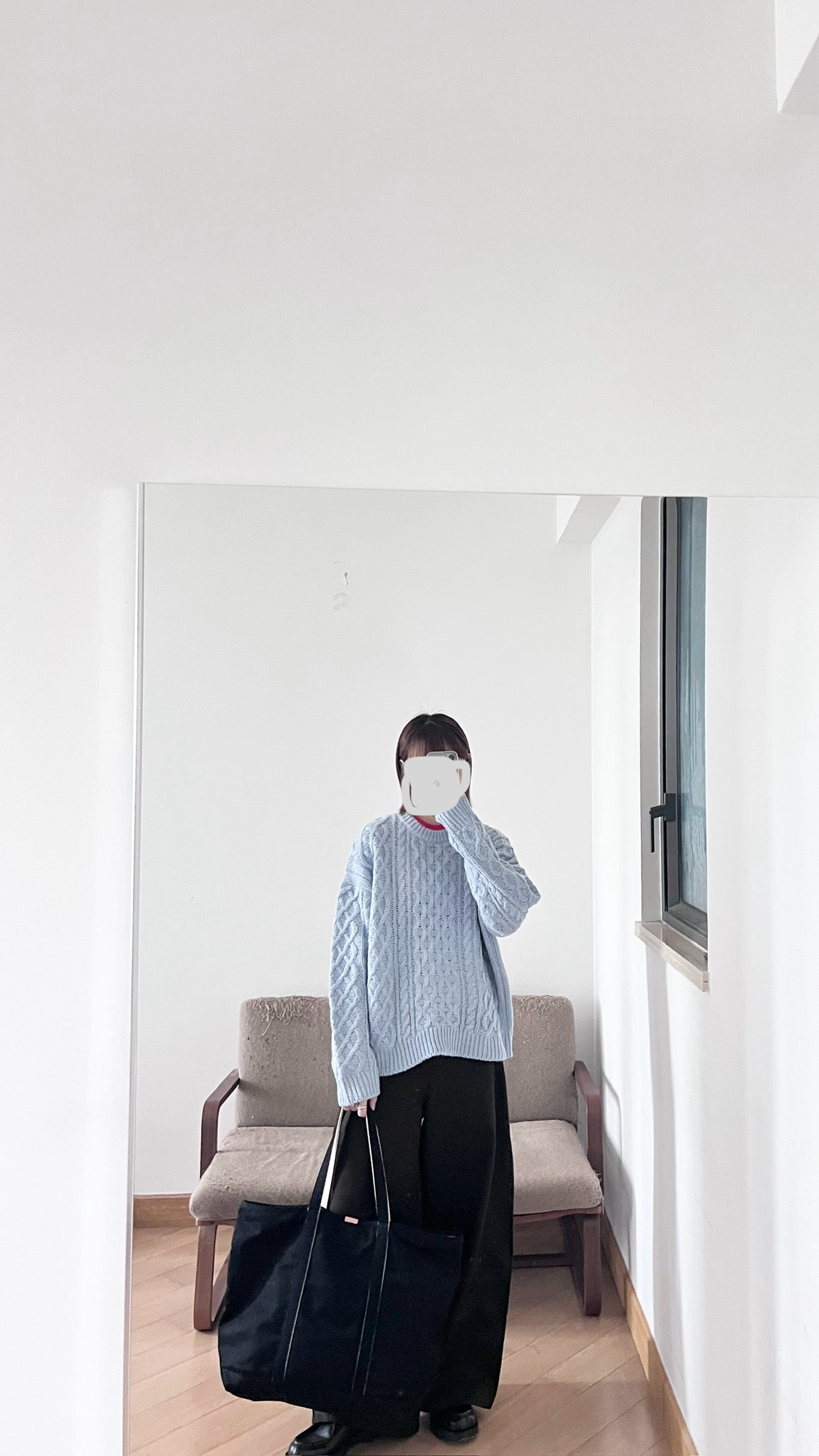 argyle texture sweater in baby-blue (pre-order)