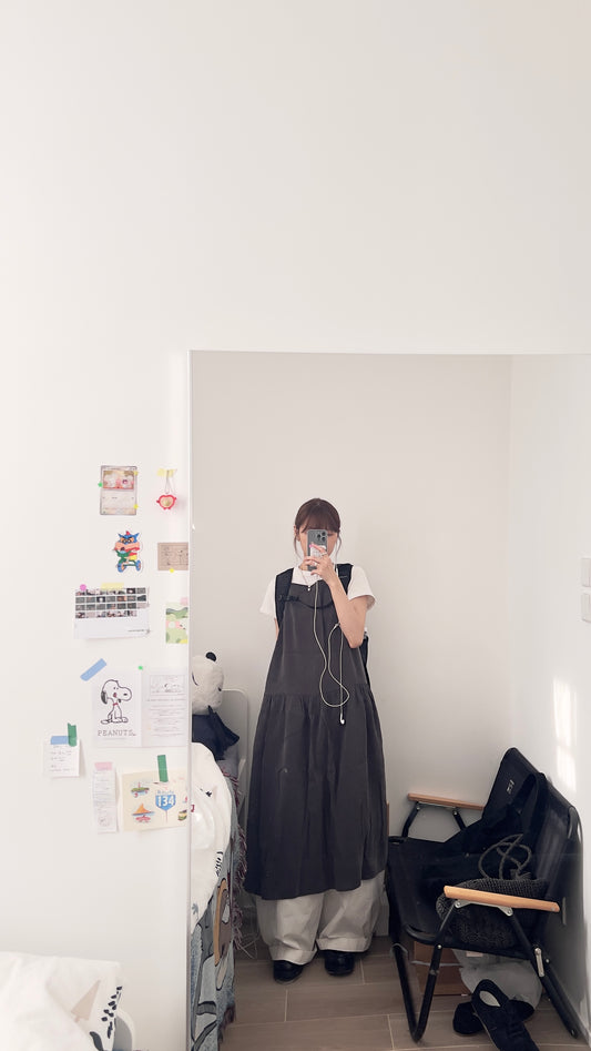 Ines slip dress in charcoal (pre-order)