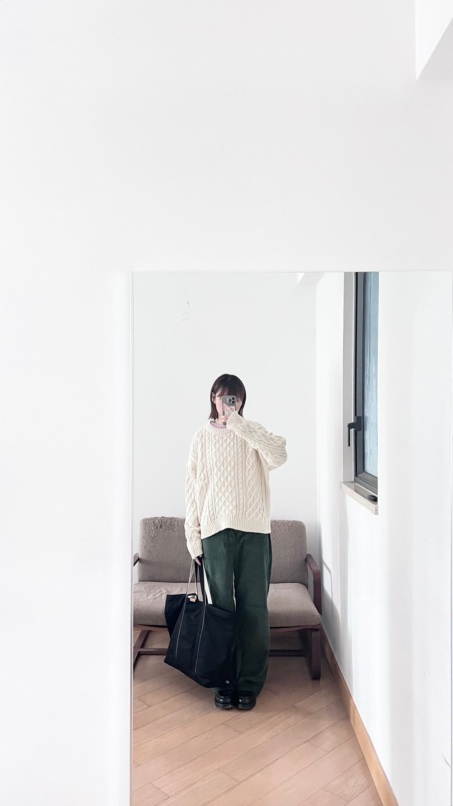 argyle texture sweater in ivory (pre-order)