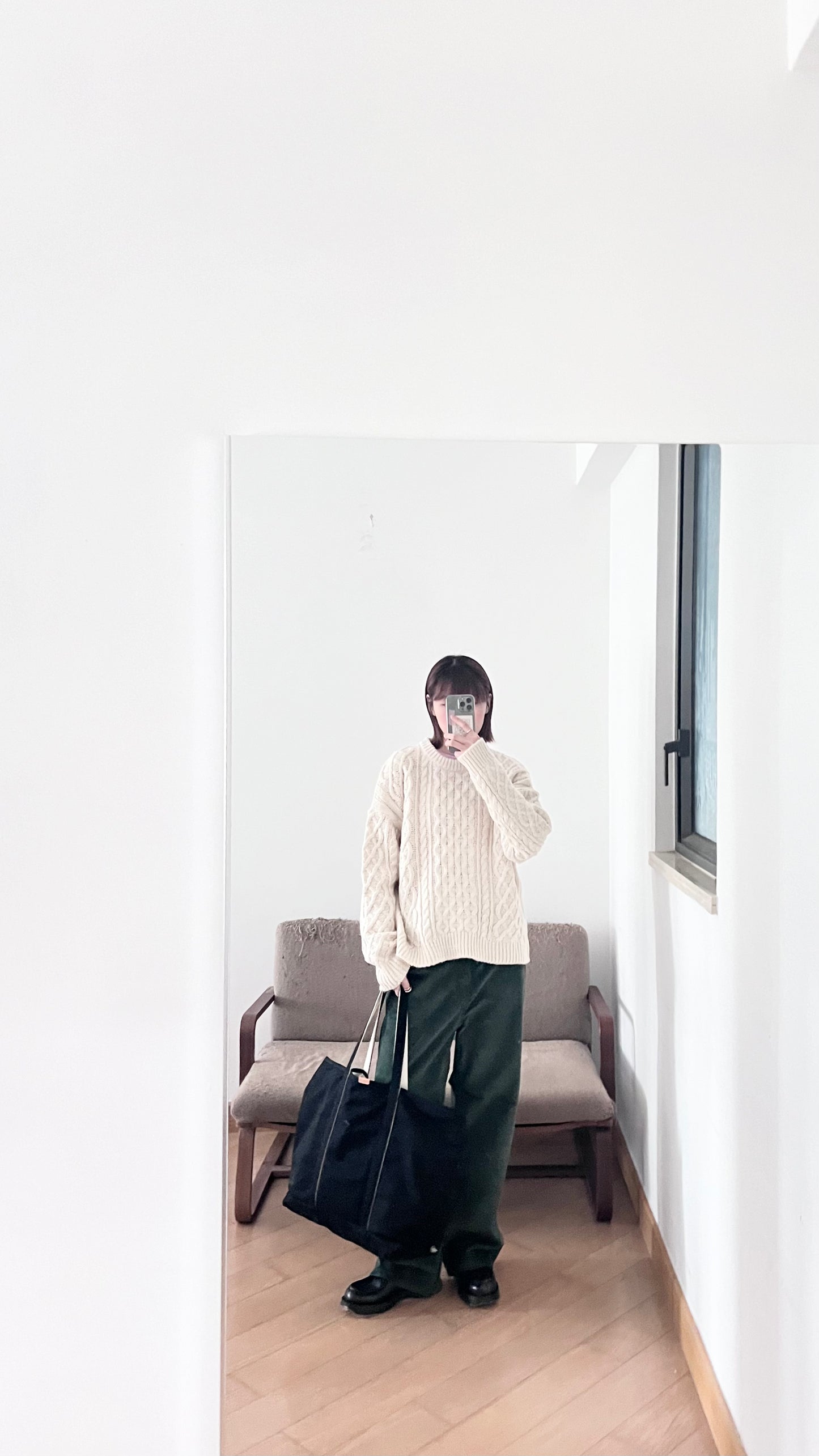 argyle texture sweater in ivory (pre-order)