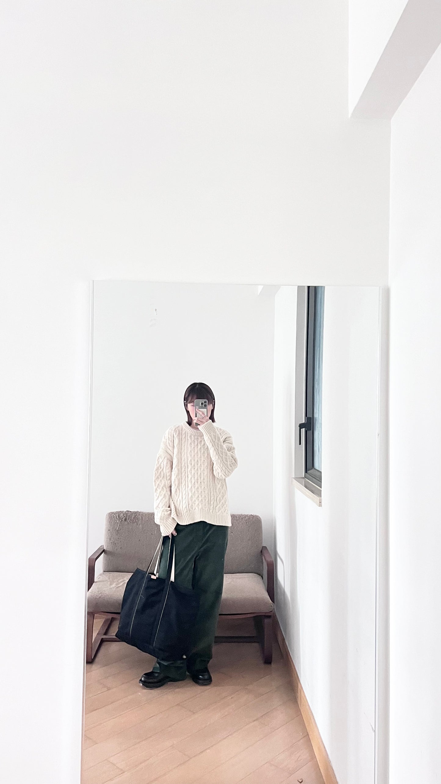argyle texture sweater in ivory (pre-order)