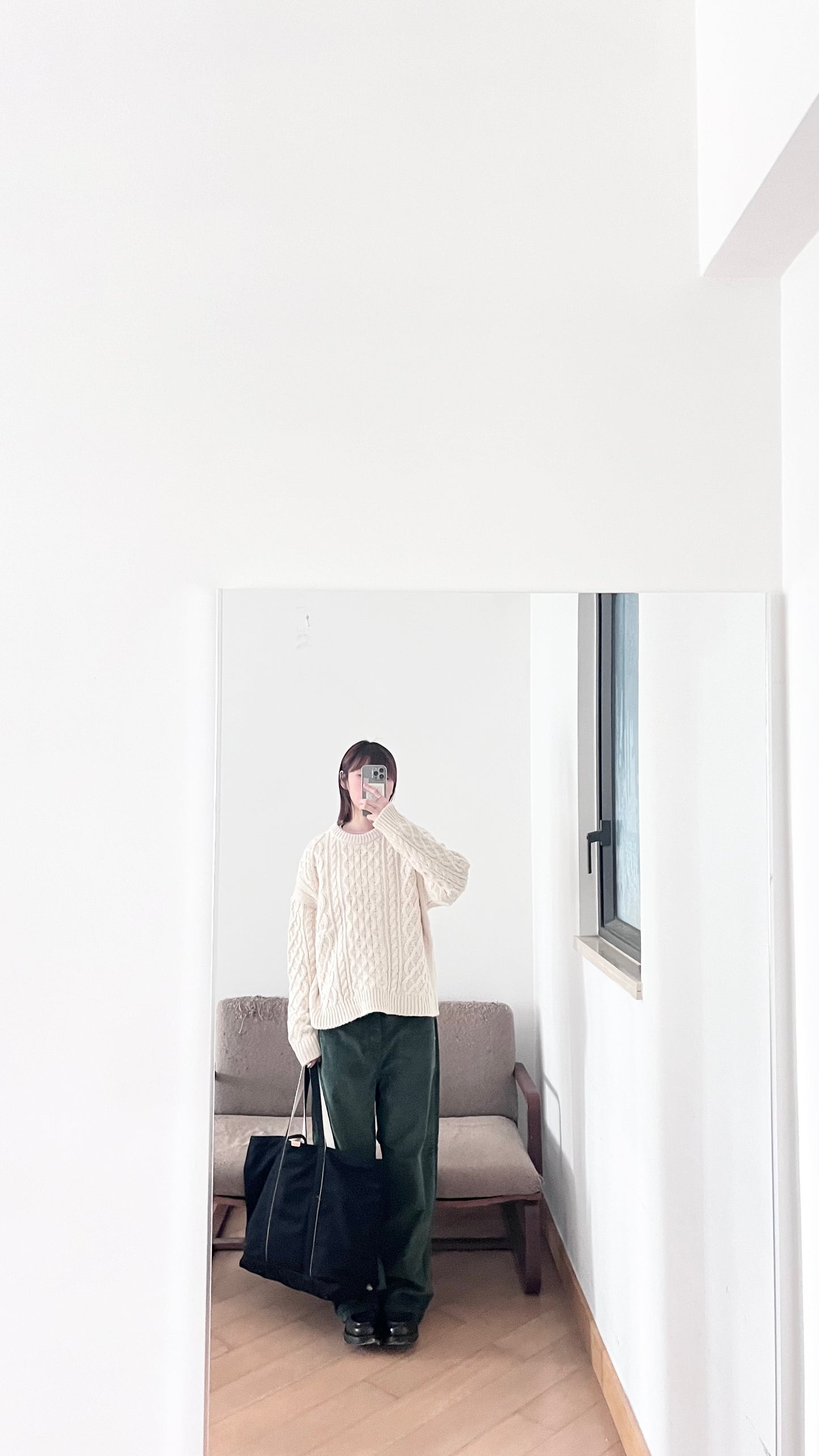 argyle texture sweater in ivory (pre-order)