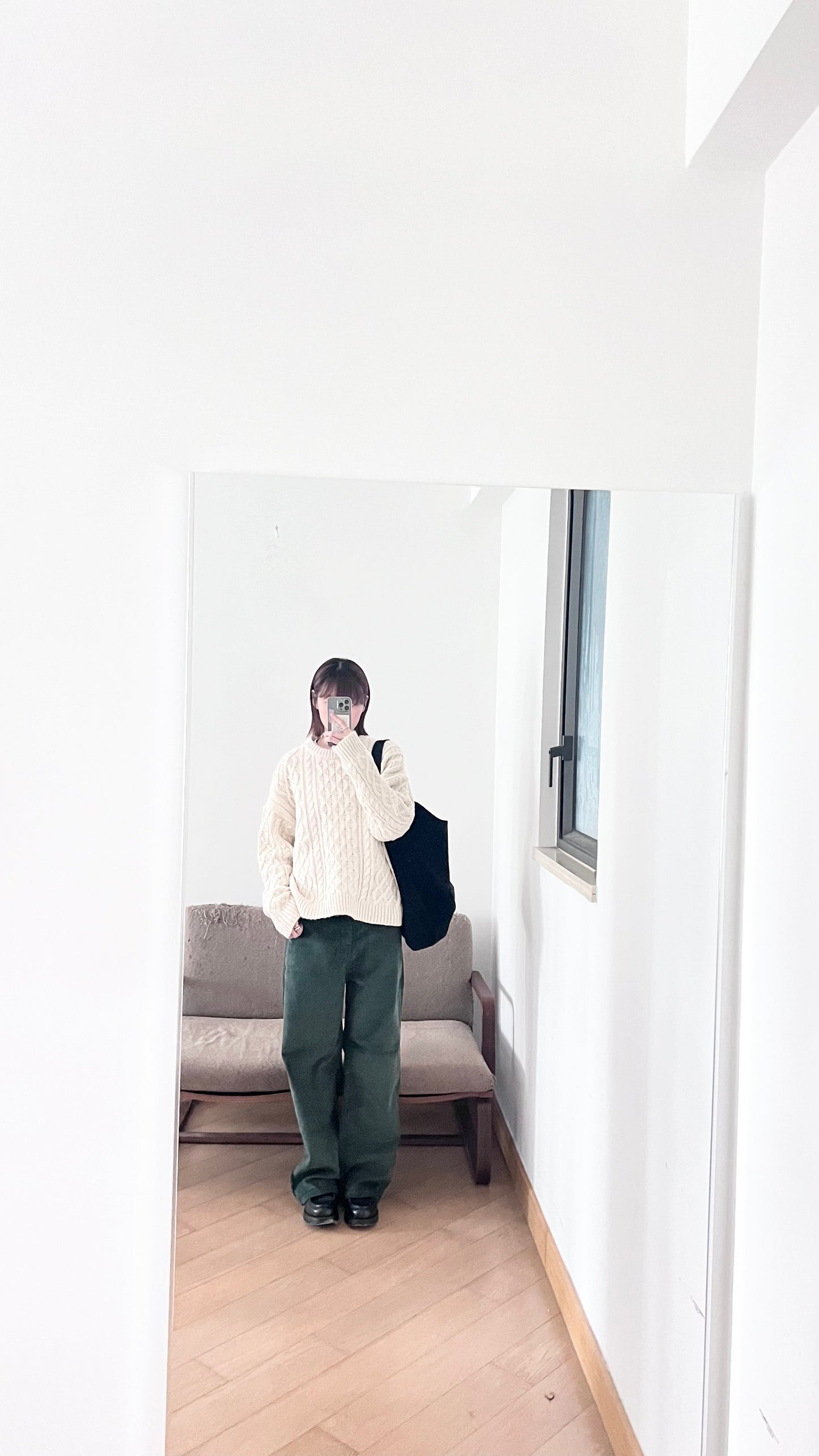 argyle texture sweater in ivory (pre-order)