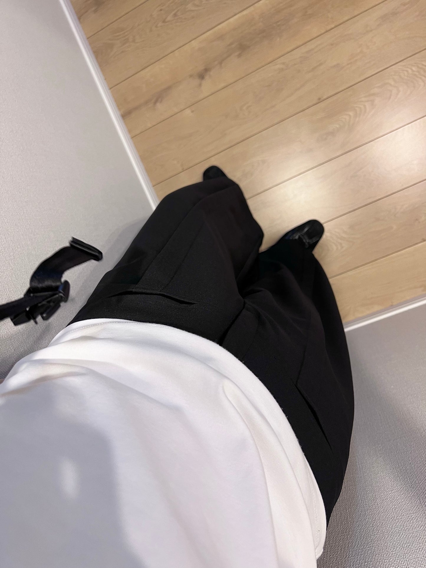 suit pocket straight-leg pants in black (pre-order)