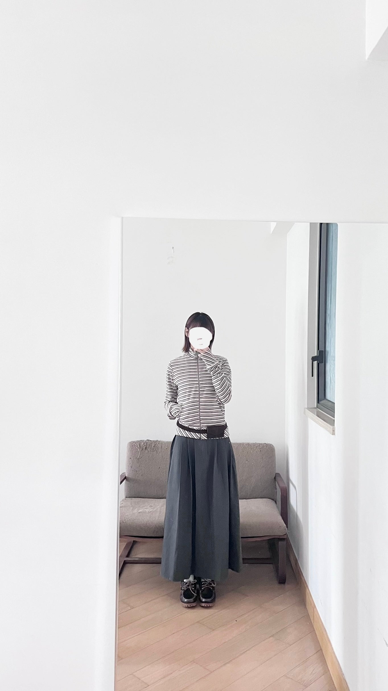 structured skirt-pants in charcoal (pre-order)
