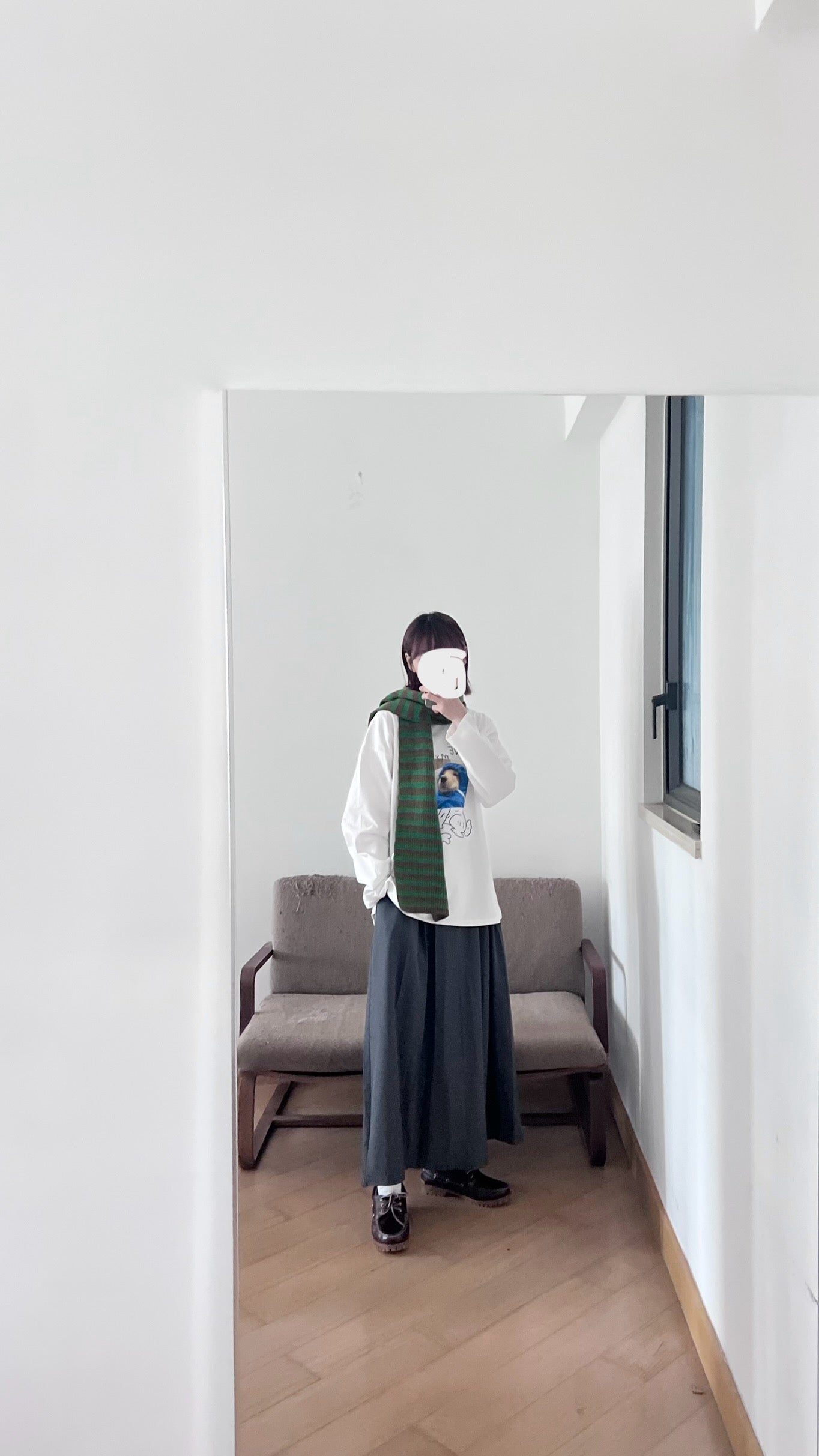structured skirt-pants in charcoal (pre-order)