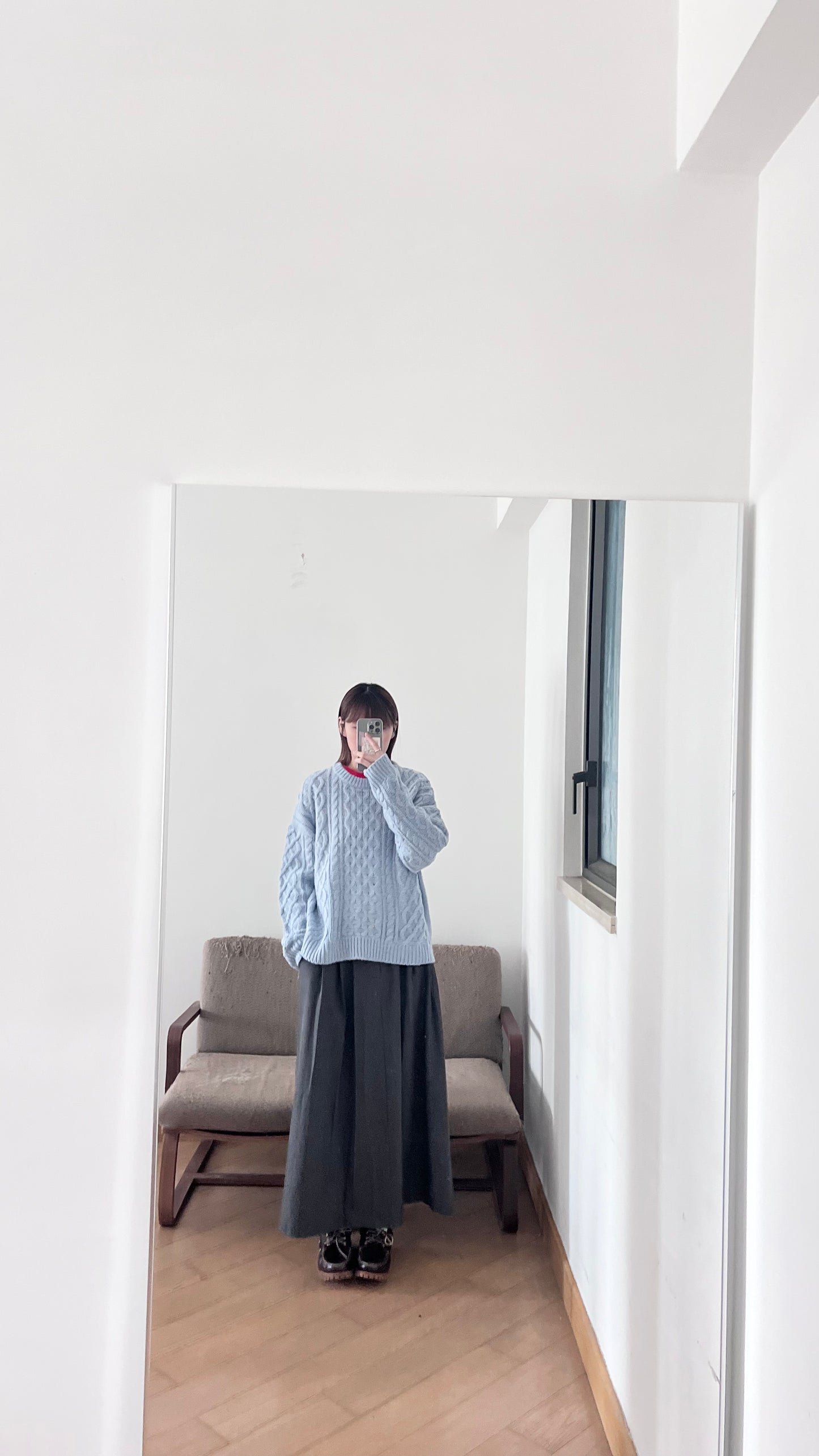 structured skirt-pants in charcoal (pre-order)