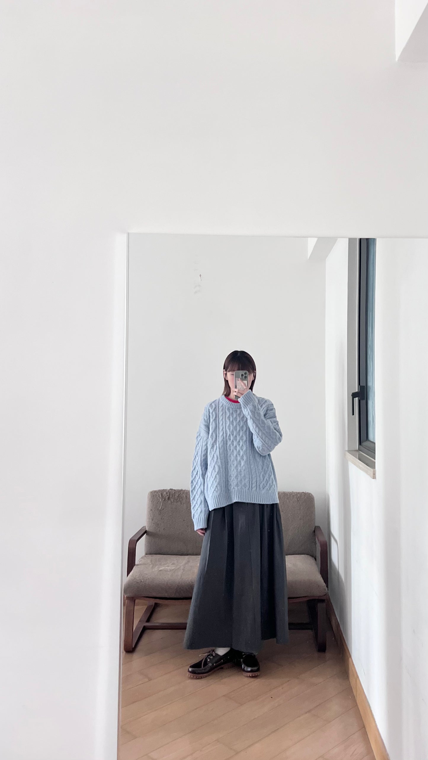 structured skirt-pants in charcoal (pre-order)