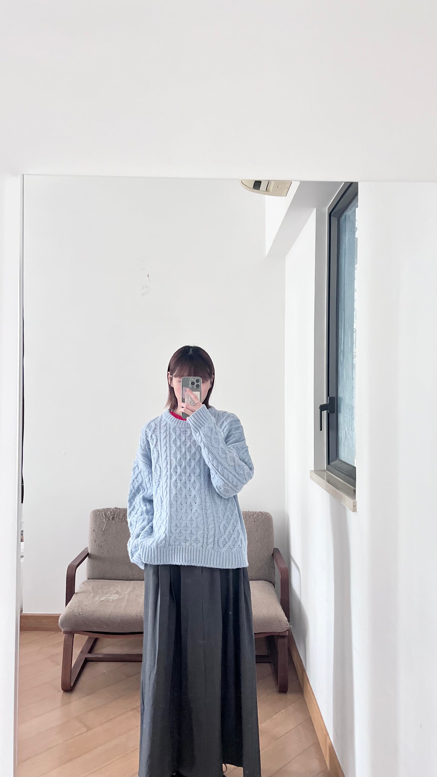 structured skirt-pants in charcoal (pre-order)
