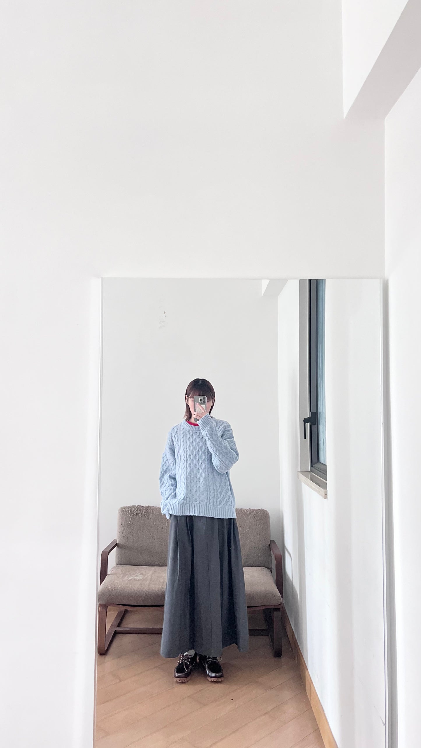 argyle texture sweater in baby-blue (pre-order)