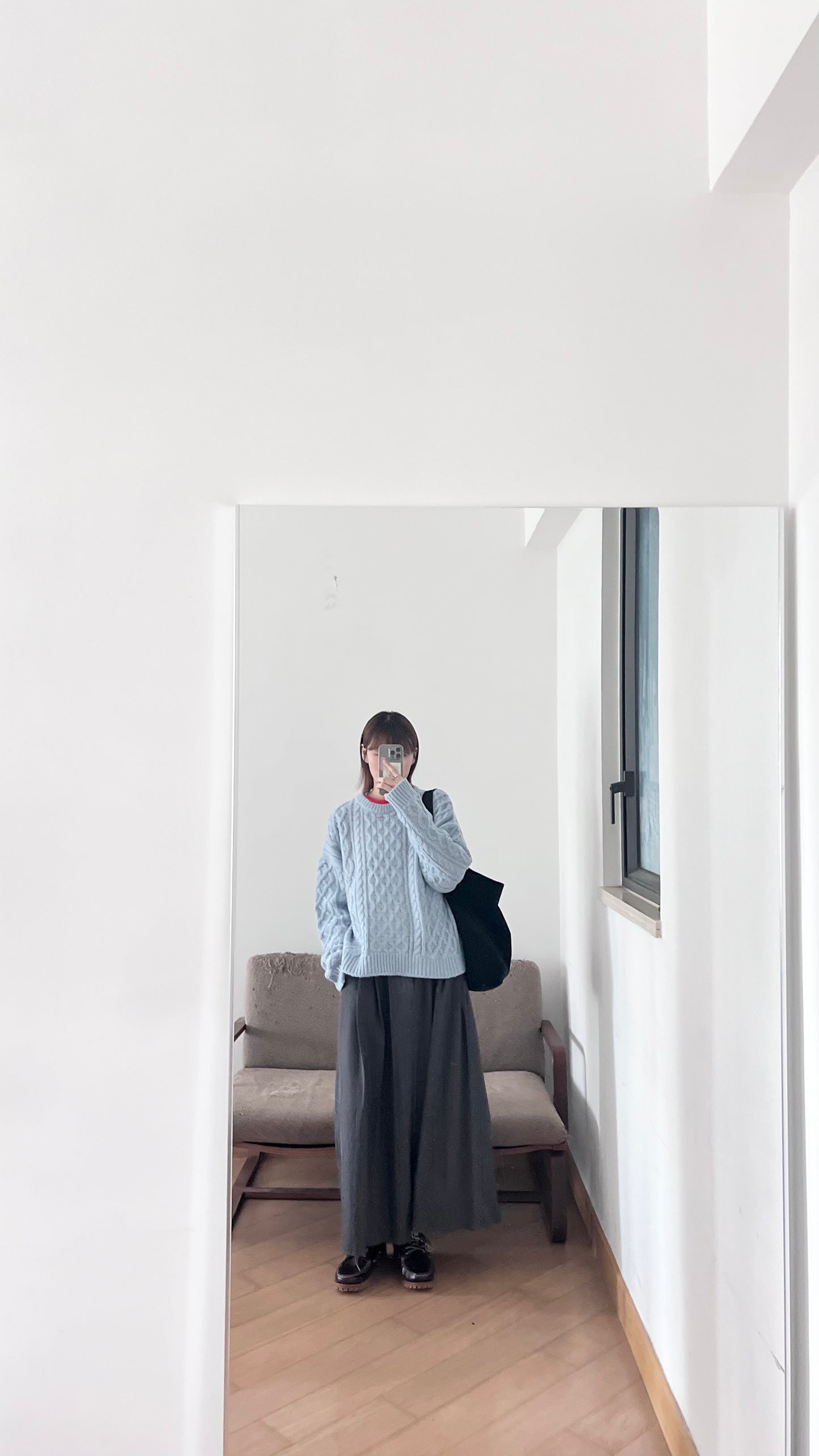 argyle texture sweater in baby-blue (pre-order)