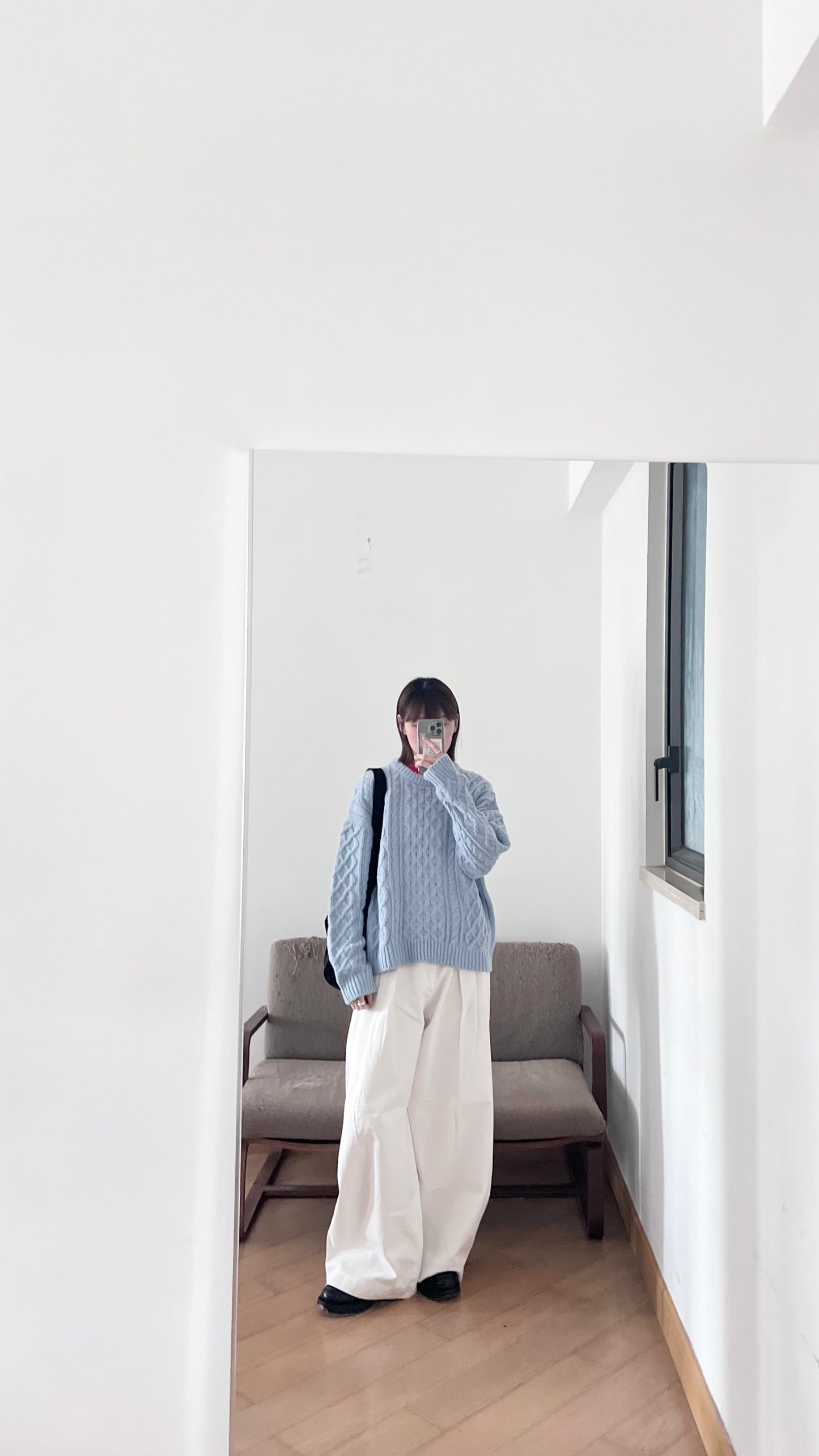 argyle texture sweater in baby-blue (pre-order)