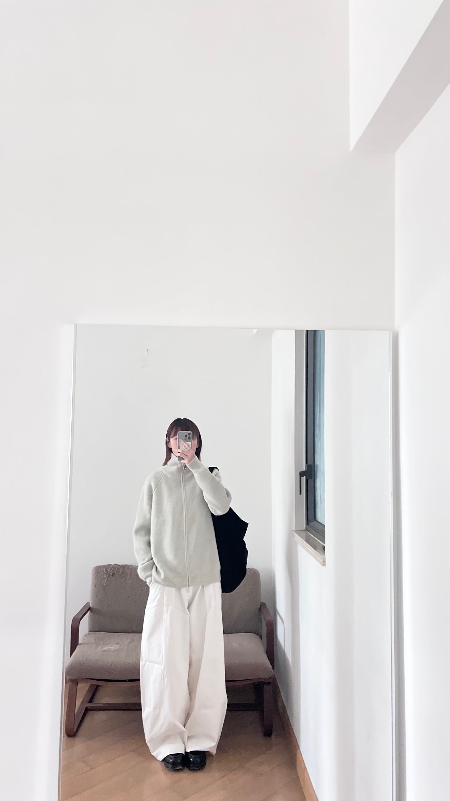 runa ribbed high neck knit jacket in glaucous green (pre-order)