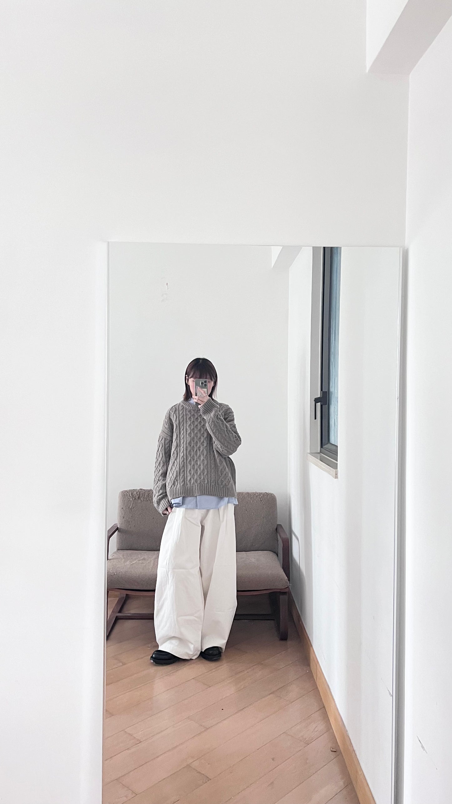 argyle texture sweater in grey (pre-order)