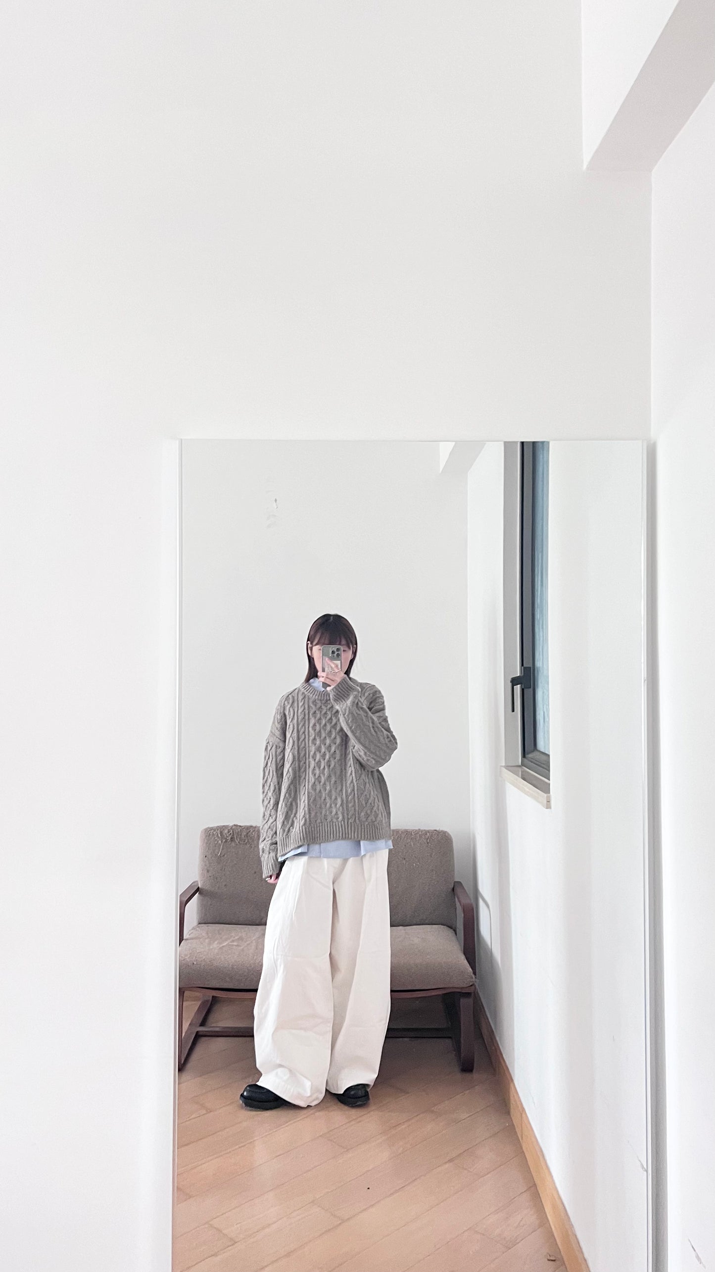 argyle texture sweater in grey (pre-order)