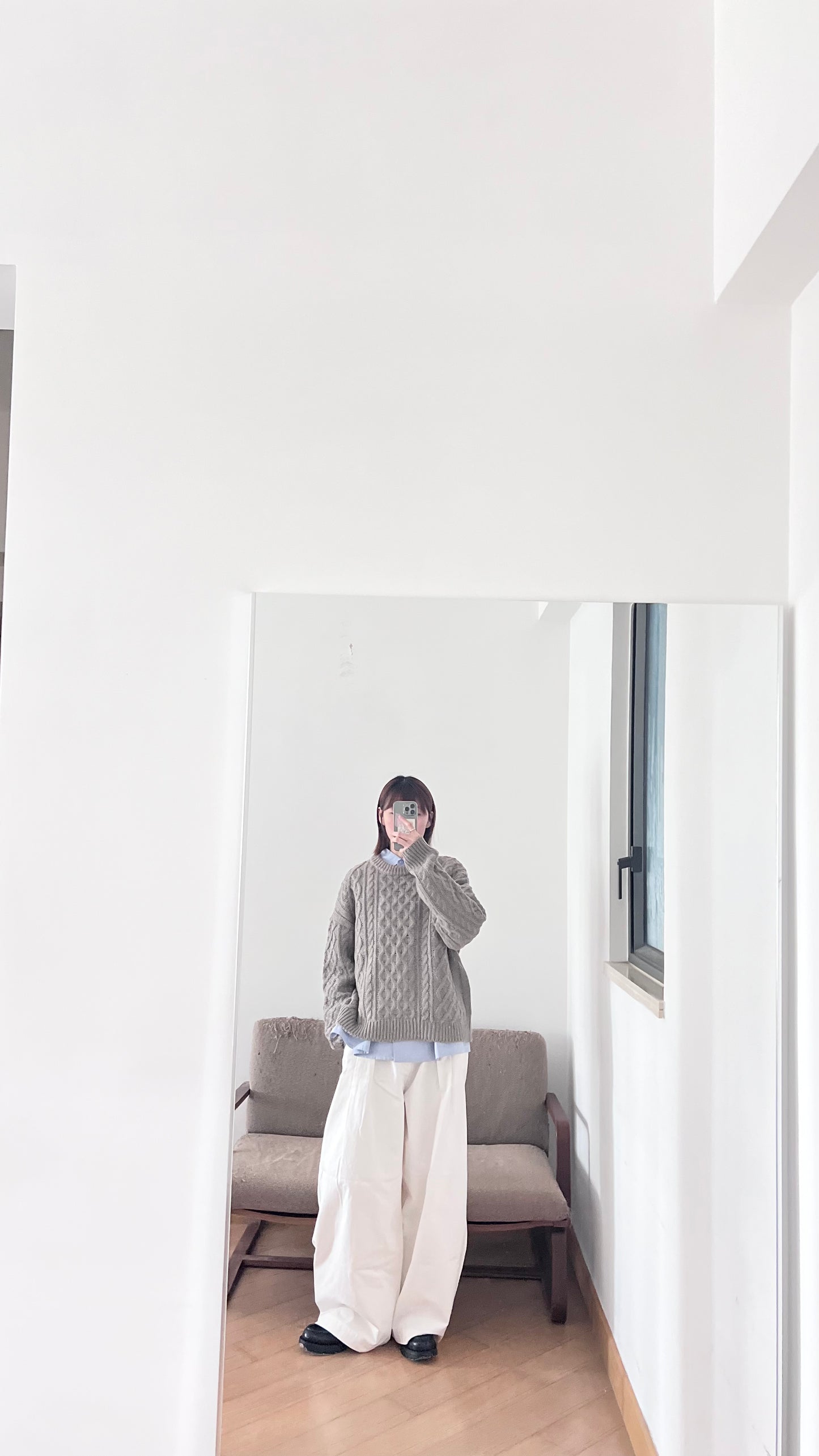 argyle texture sweater in grey (pre-order)