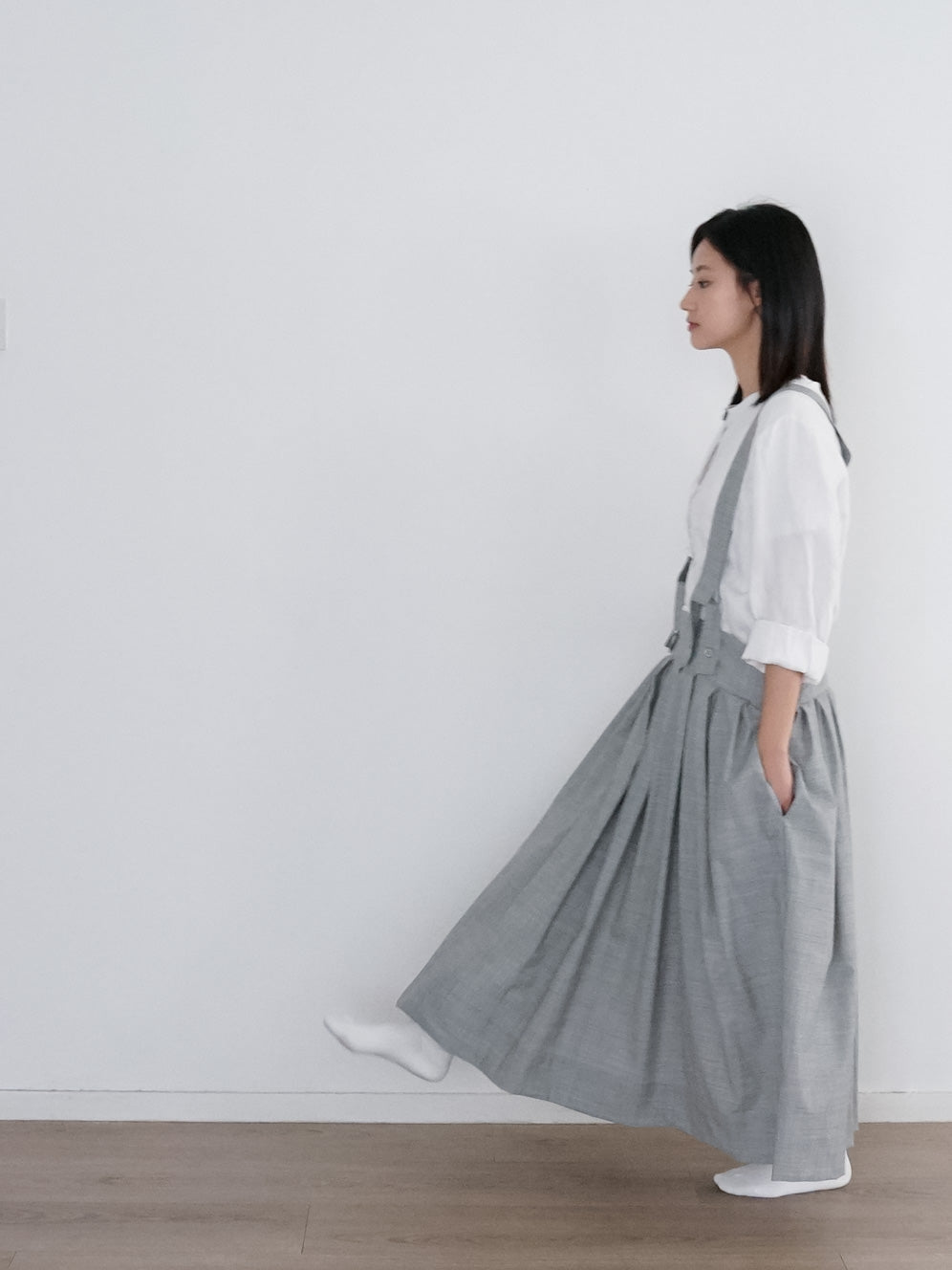 2-ways skirt light grey